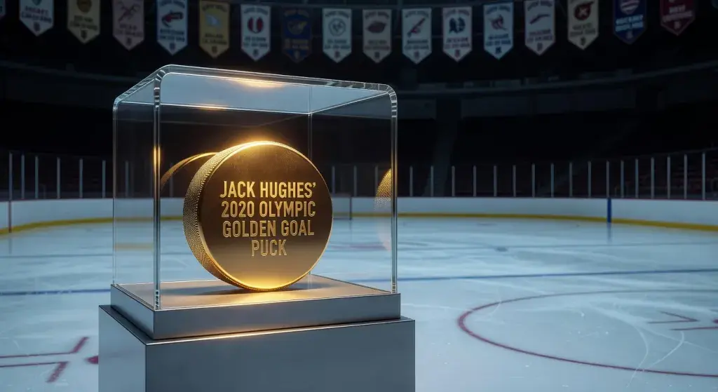 Jack Hughes clarifies initial remarks on Olympic golden goal puck at Hockey Hall of Fame