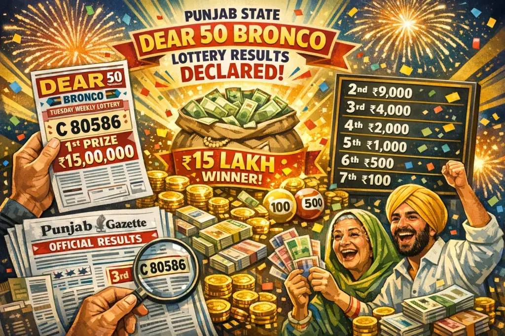 Punjab State Dear 50 Bronco Lottery Declares Results for April 14 Draw