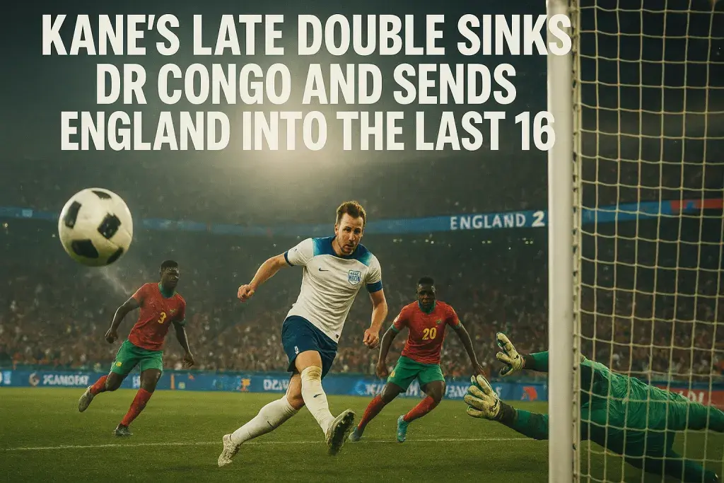 Kane's late double sinks DR Congo and sends England into the last 16