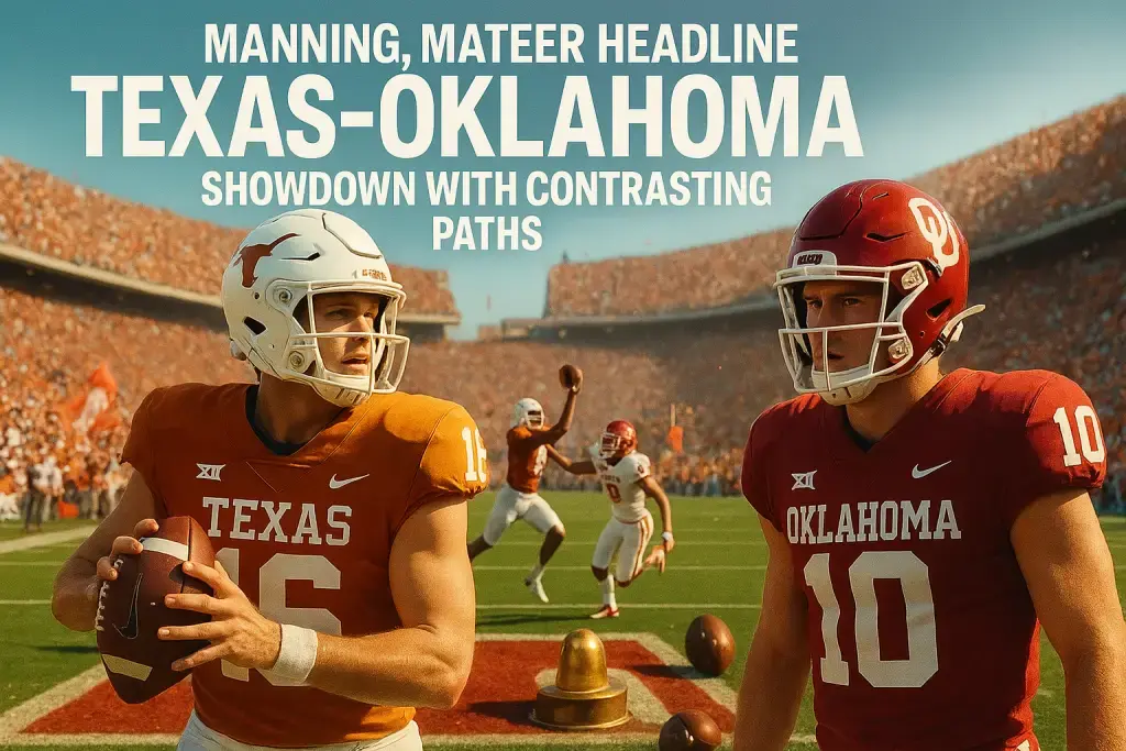 Manning, Mateer Headline Texas-Oklahoma Showdown With Contrasting Paths